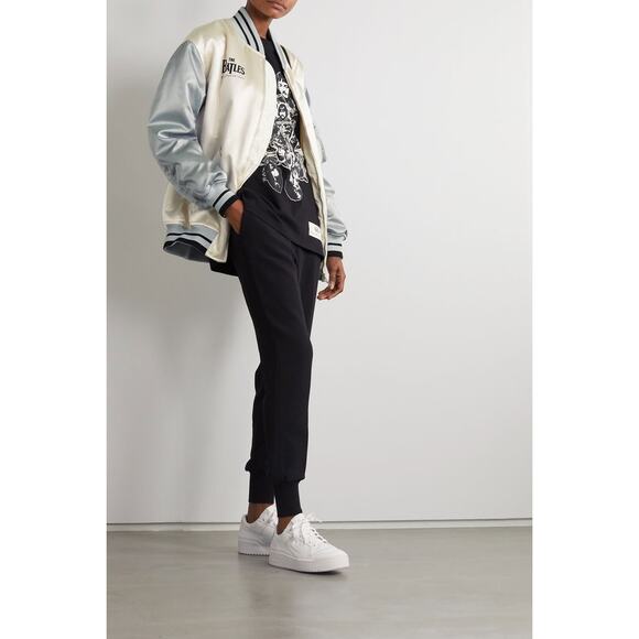 STELLA MCCARTNEY White The Beatles Get Back Embroidered Satin Bomber Jacket XS - Picture 2 of 16
